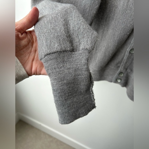 VTG Lacoste Gray Cardigan Sweater Men's Large 100% Orlon Acrylic USA MADE - Picture 5 of 13